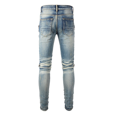 Zip Patch Patchwork Jeans