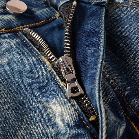 Zip Patch Patchwork Jeans