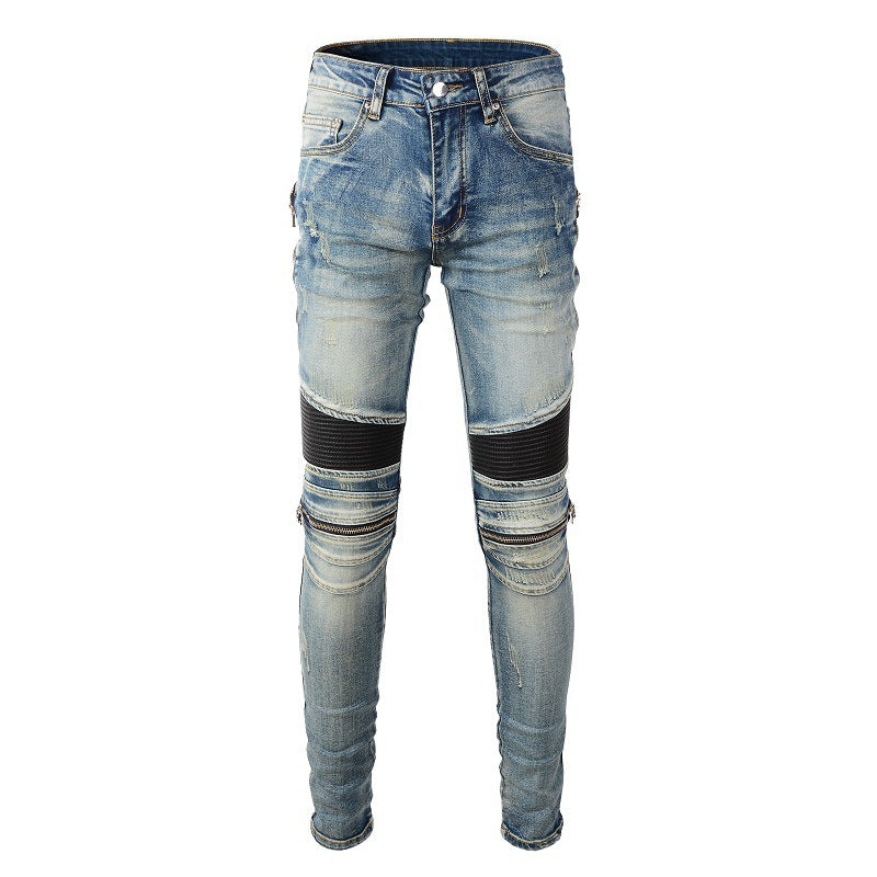 Zip Patch Patchwork Jeans